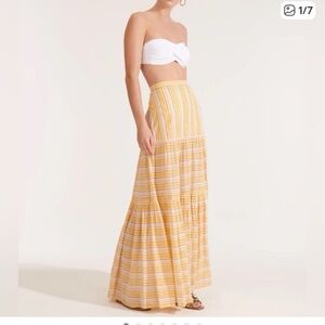 Veronica Beard Striped Metallic Serence Skirt